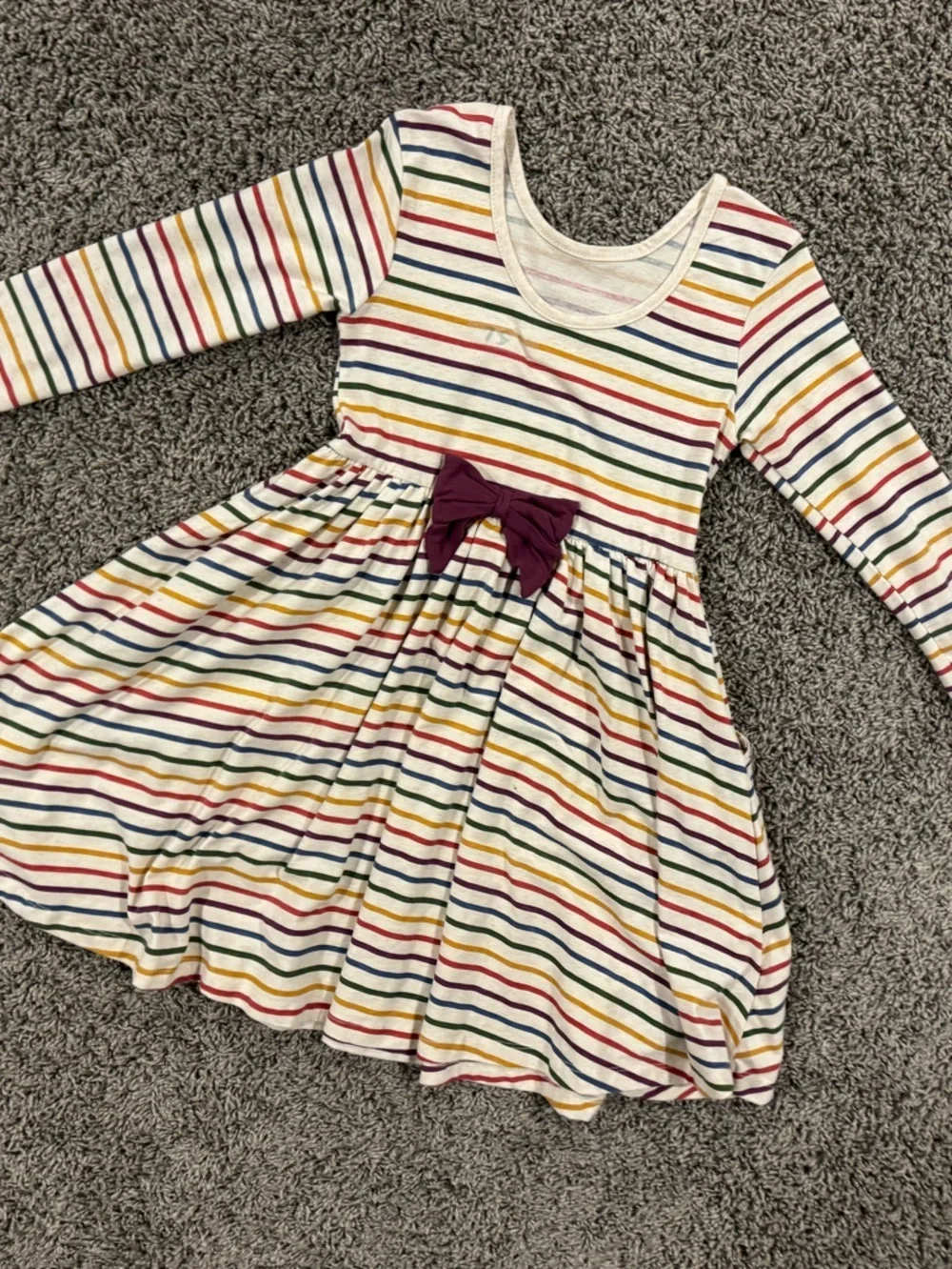 Ruffle Butts Multi-Color Striped Long Sleeve Twirl Dress size 8